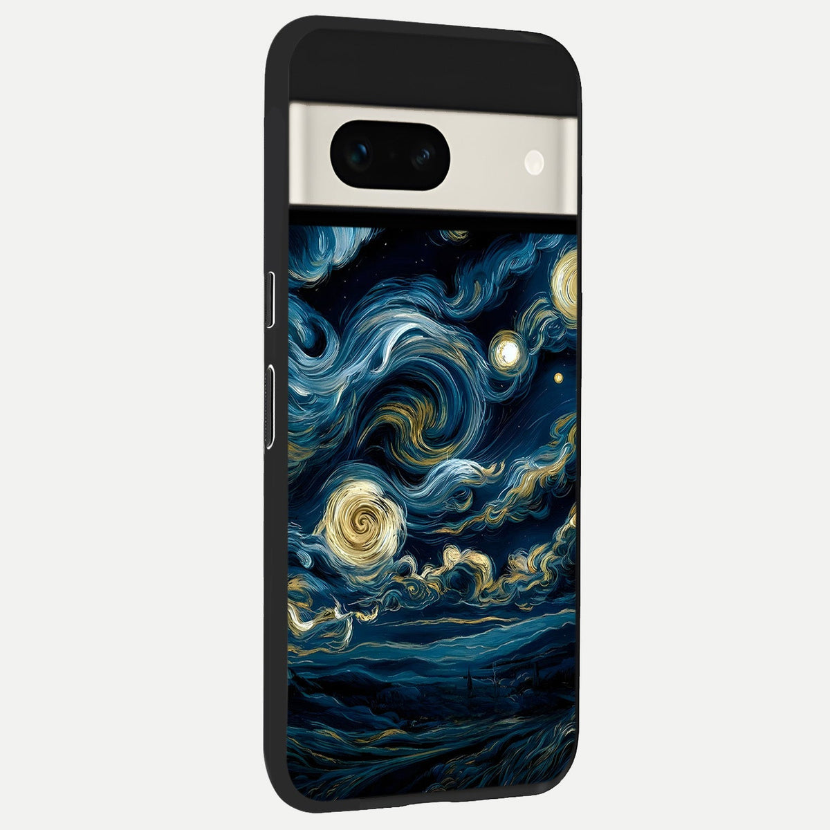  Midnight Sky Whirl back cover For Google Pixel 7A slim fit glass case with vibrant aesthetic design