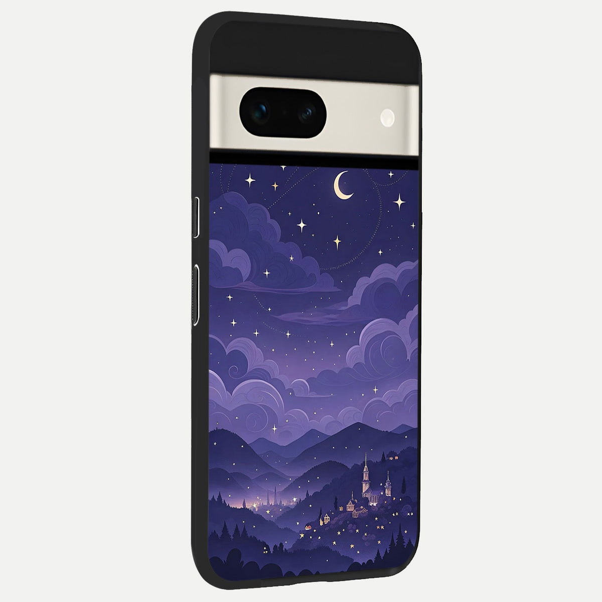  Minimal Night View back cover For Google Pixel 7A slim fit glass case with vibrant aesthetic design