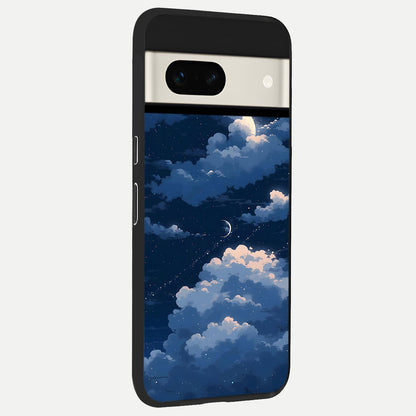  Moon Dream Haze back cover For Google Pixel 7A slim fit glass case with vibrant aesthetic design