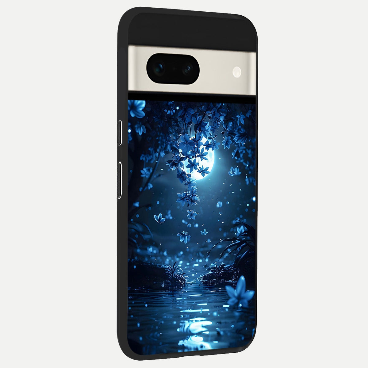  Moonlight Petal Dream back cover For Google Pixel 7A slim fit glass case with vibrant aesthetic design