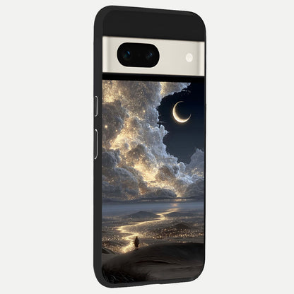  Moonlight Spark Path back cover For Google Pixel 7A slim fit glass case with vibrant aesthetic design