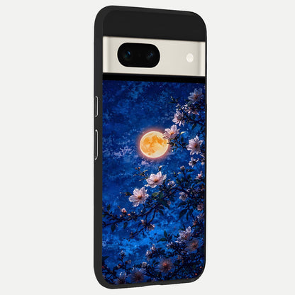  Moonlit Blossoms Night back cover For Google Pixel 7A slim fit glass case with vibrant aesthetic design