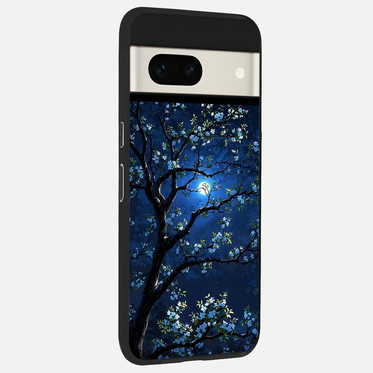  Mystic Floral Night back cover For Google Pixel 7A slim fit glass case with vibrant aesthetic design