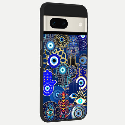  Mystic Palm Guard back cover For Google Pixel 7A slim fit glass case with vibrant aesthetic design