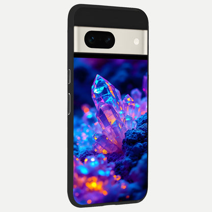  Neon Aura Shards back cover For Google Pixel 7A slim fit glass case with vibrant aesthetic design