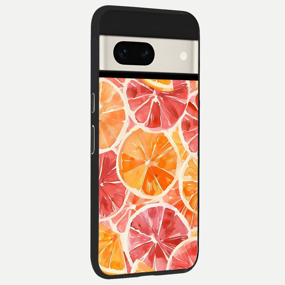  Orange Fruits Pattern back cover For Google Pixel 7A slim fit glass case with vibrant aesthetic design