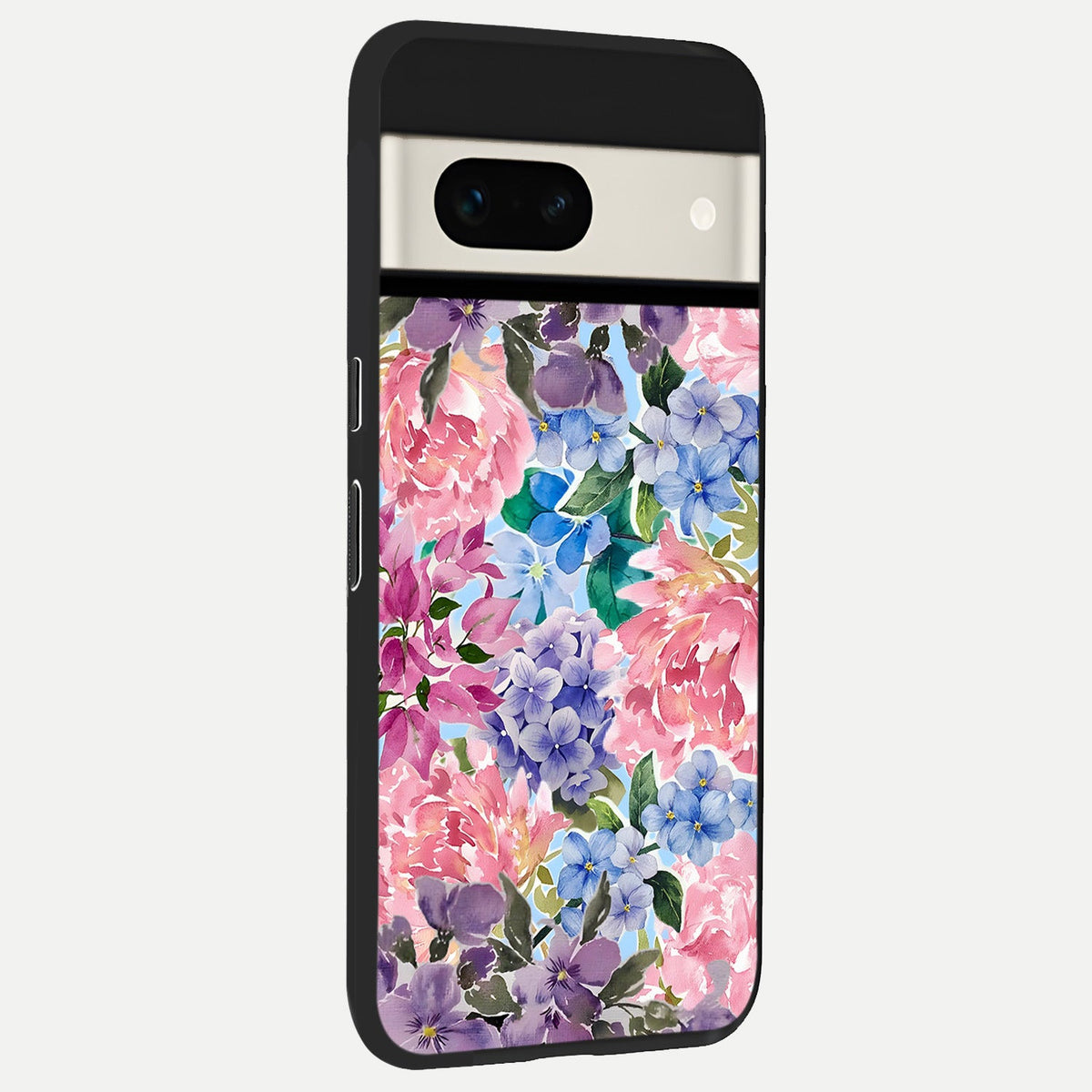  Pastel Floral Mix back cover For Google Pixel 7A slim fit glass case with vibrant aesthetic design