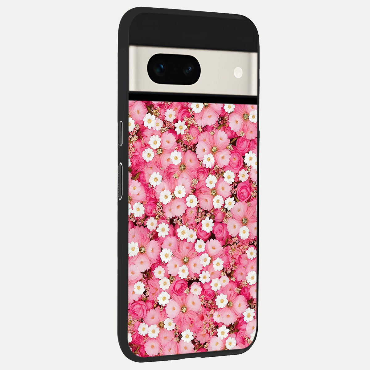  Pink Daisy Bliss back cover For Google Pixel 7A slim fit glass case with vibrant aesthetic design