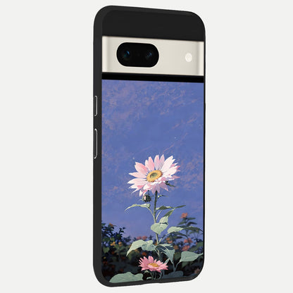  Pink Shells Outline back cover For Google Pixel 7A slim fit glass case with vibrant aesthetic design