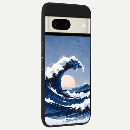  Rising Tide Power back cover For Google Pixel 7A slim fit glass case with vibrant aesthetic design