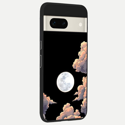  Shade Cloud Moon back cover For Google Pixel 7A slim fit glass case with vibrant aesthetic design