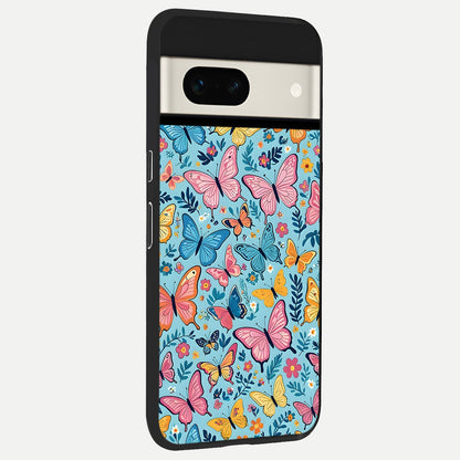  Spring Wing Garden back cover For Google Pixel 7A slim fit glass case with vibrant aesthetic design