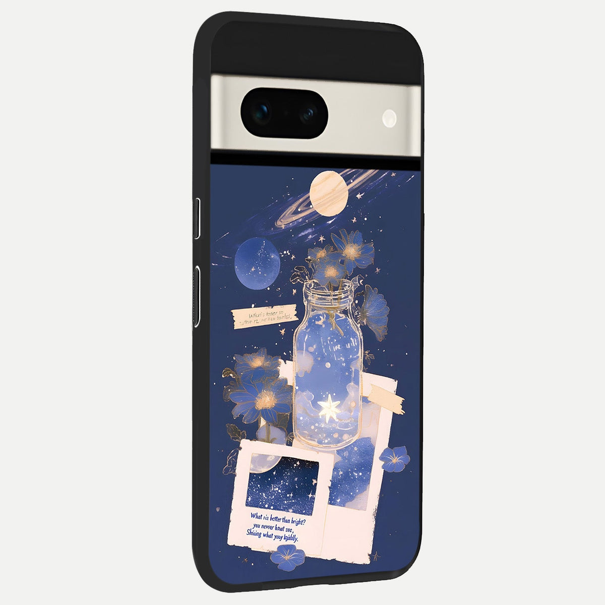  Starlit Cosmic Jar back cover For Google Pixel 7A slim fit glass case with vibrant aesthetic design
