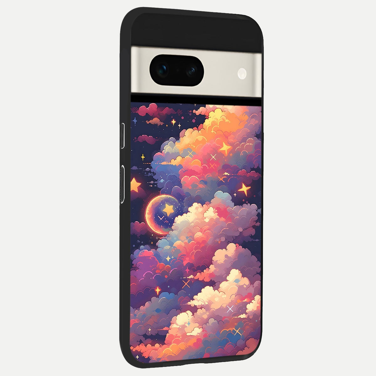  Starlit Dream Clouds back cover For Google Pixel 7A slim fit glass case with vibrant aesthetic design