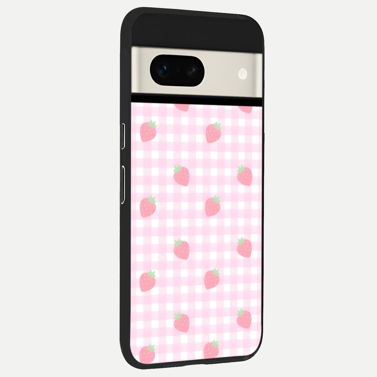  Strawberry Picnic Love back cover For Google Pixel 7A slim fit glass case with vibrant aesthetic design