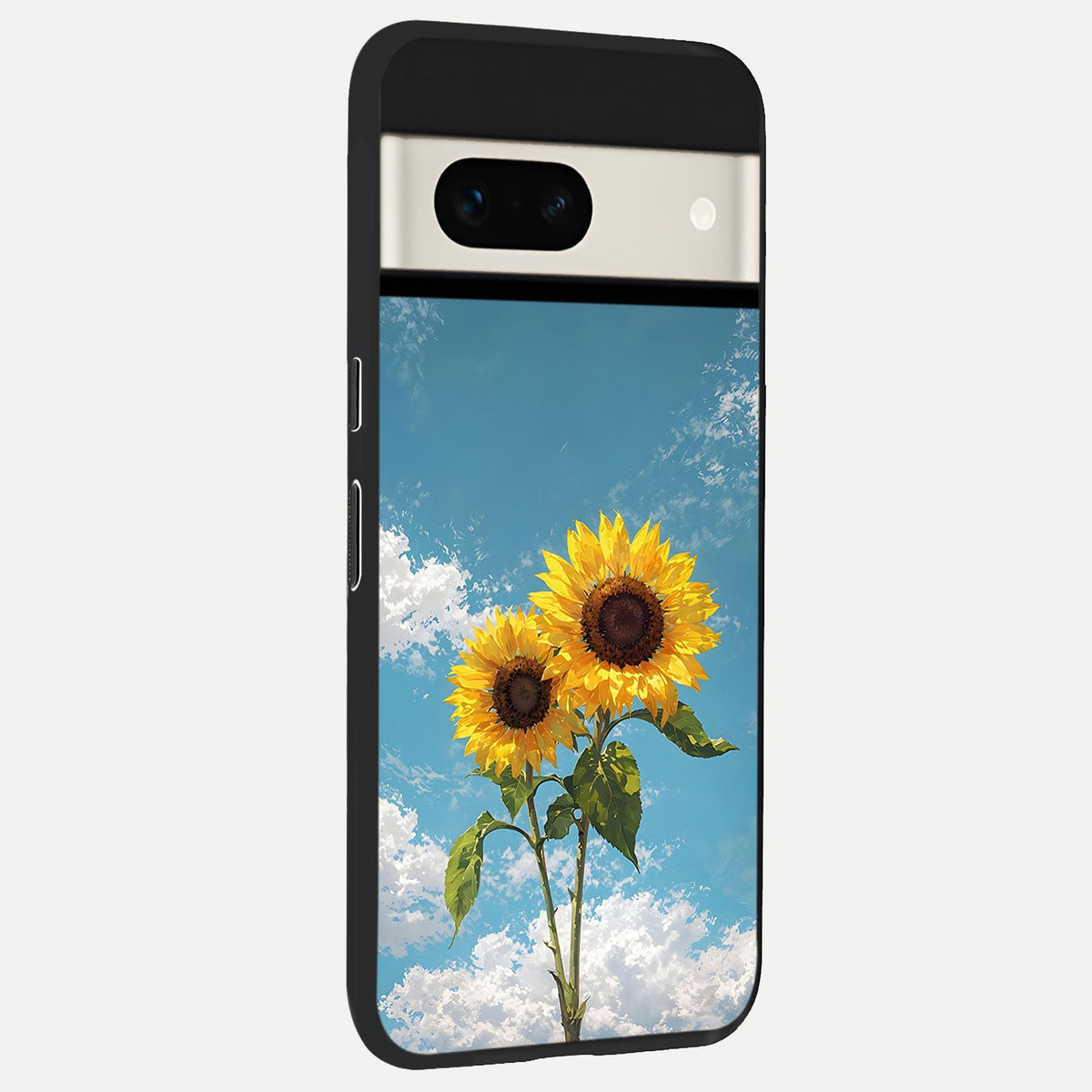  Sunlit Daisy Glow back cover For Google Pixel 7A slim fit glass case with vibrant aesthetic design