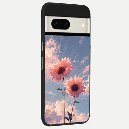  Sun Moon Balance back cover For Google Pixel 7A slim fit glass case with vibrant aesthetic design