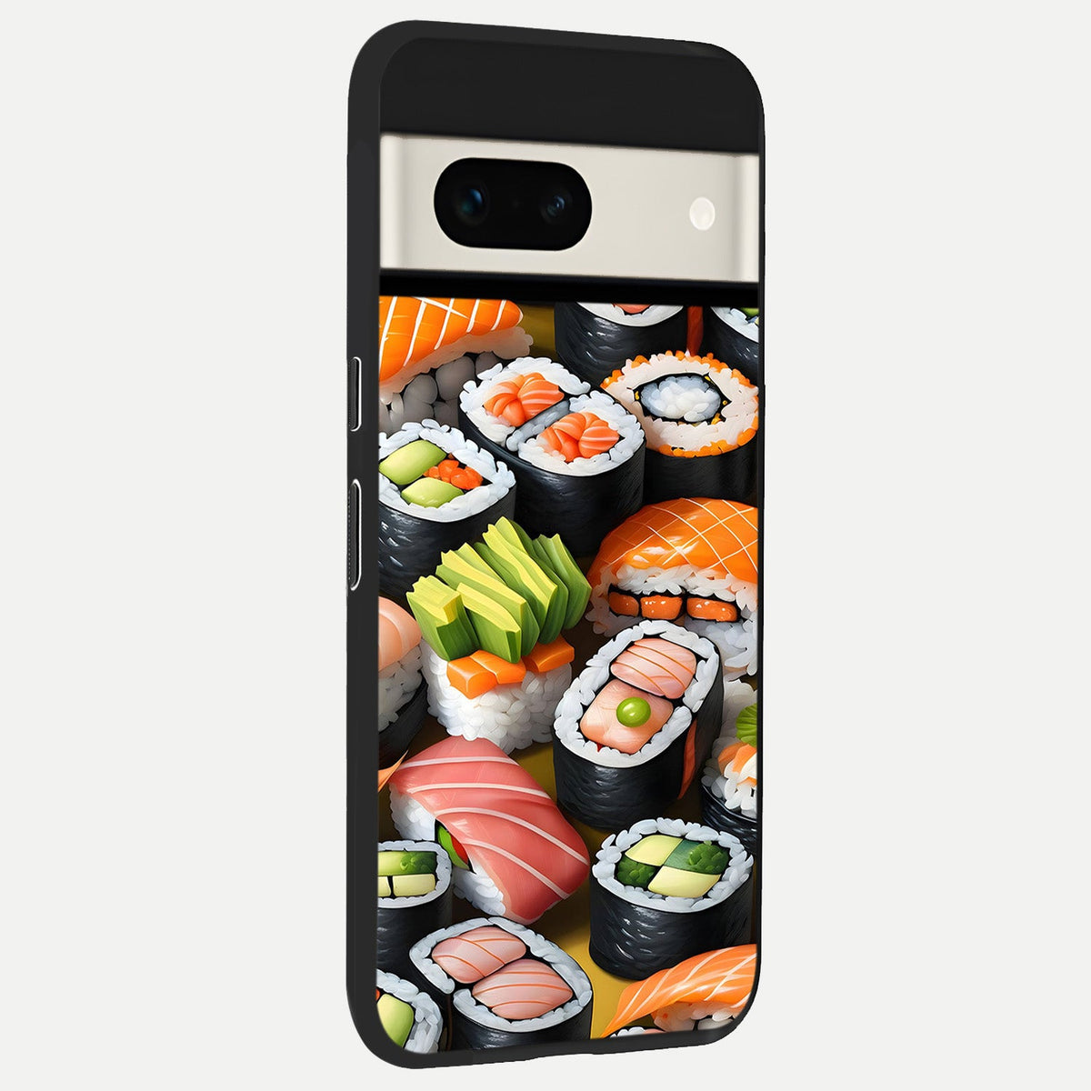  Sushi Food Pattern back cover For Google Pixel 7A slim fit glass case with vibrant aesthetic design