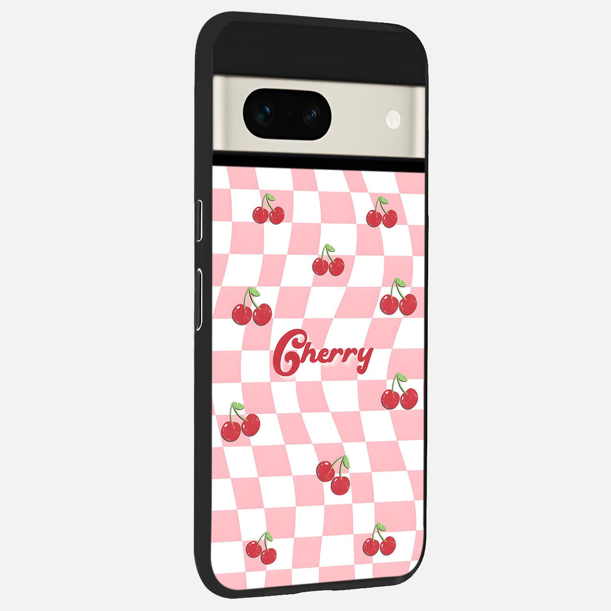  Sweet Cherry Vibes back cover For Google Pixel 7A slim fit glass case with vibrant aesthetic design