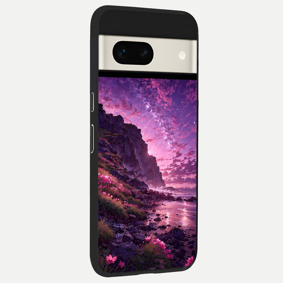  Twilight Blossom Coast back cover For Google Pixel 7A slim fit glass case with vibrant aesthetic design