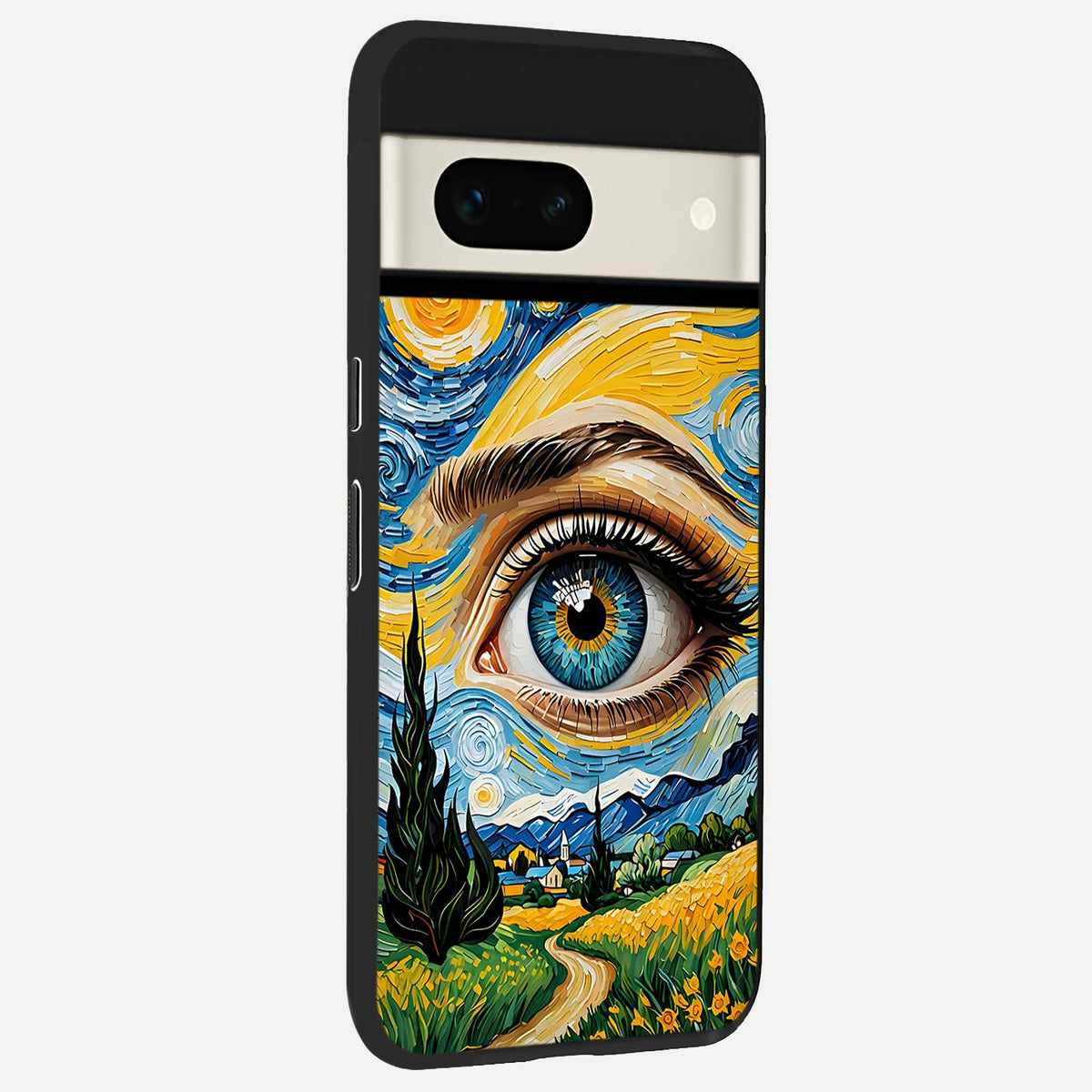  Van Gogh Eye back cover For Google Pixel 7A slim fit glass case with vibrant aesthetic design