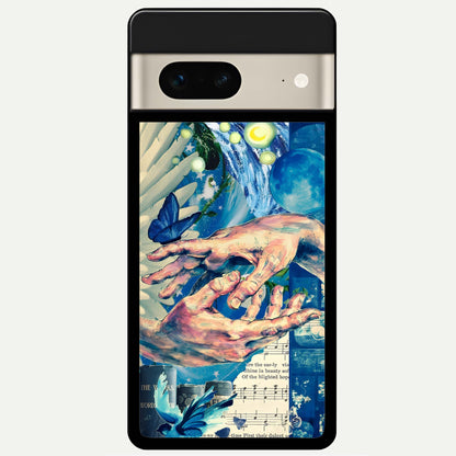  Aesthetic Divider Glass Case For Google Pixel 7 back cover – full design glossy printed glass finish