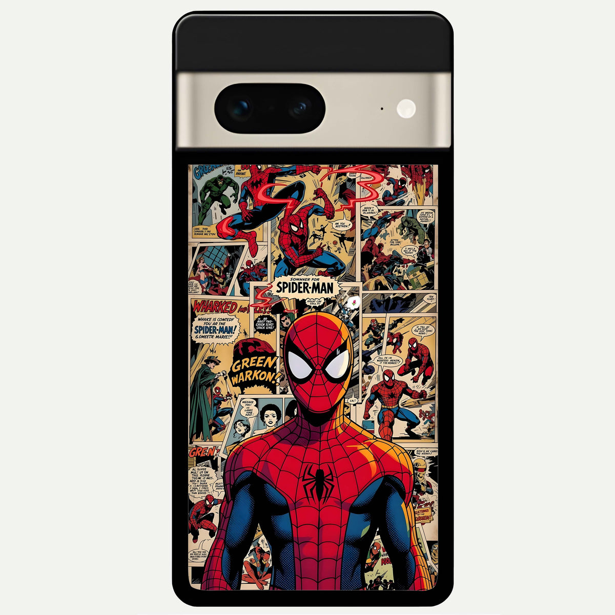  Aesthetic Spider Glass Case For Google Pixel 7 back cover – full design glossy printed glass finish