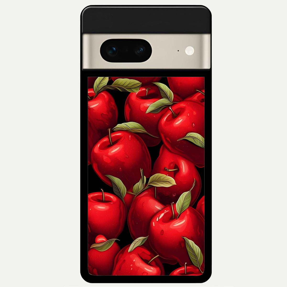  Apple Pattern Glass Case For Google Pixel 7 back cover – full design glossy printed glass finish