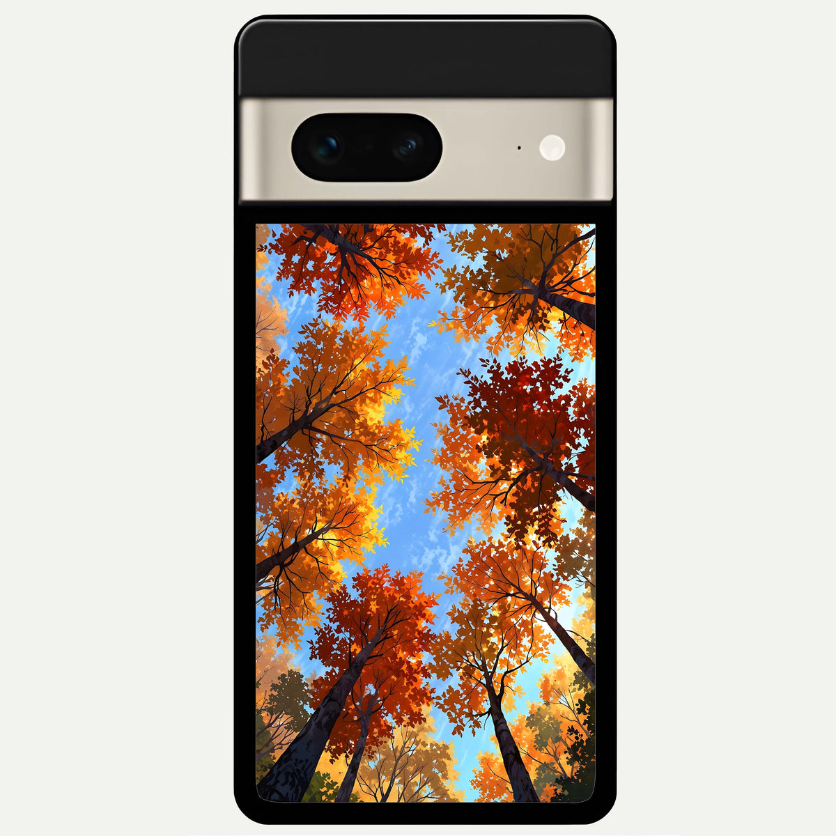  Autumn Sky Rise Glass Case For Google Pixel 7 back cover – full design glossy printed glass finish