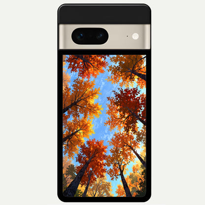  Autumn Sky Rise Glass Case For Google Pixel 7 back cover – full design glossy printed glass finish