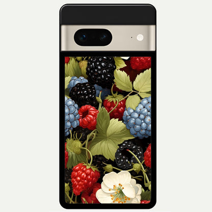  Berry Bloom Charm Glass Case For Google Pixel 7 back cover – full design glossy printed glass finish