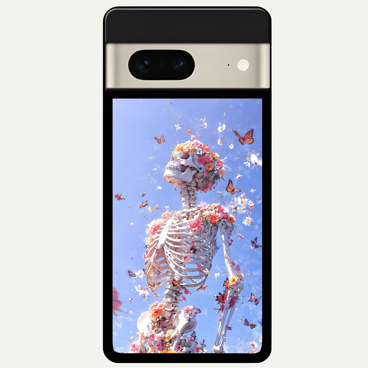  Bloom Beyond Bones Glass Case For Google Pixel 7 back cover – full design glossy printed glass finish