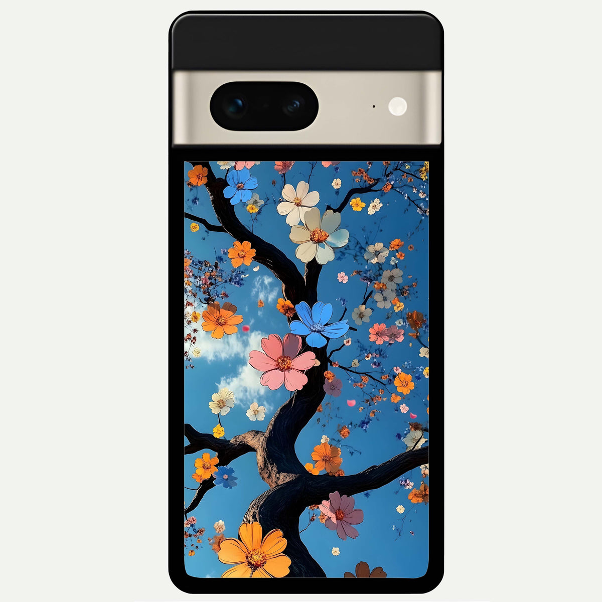  Blossom Dream Sky Glass Case For Google Pixel 7 back cover – full design glossy printed glass finish