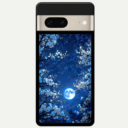  Blossom Moonlight Sky Glass Case For Google Pixel 7 back cover – full design glossy printed glass finish