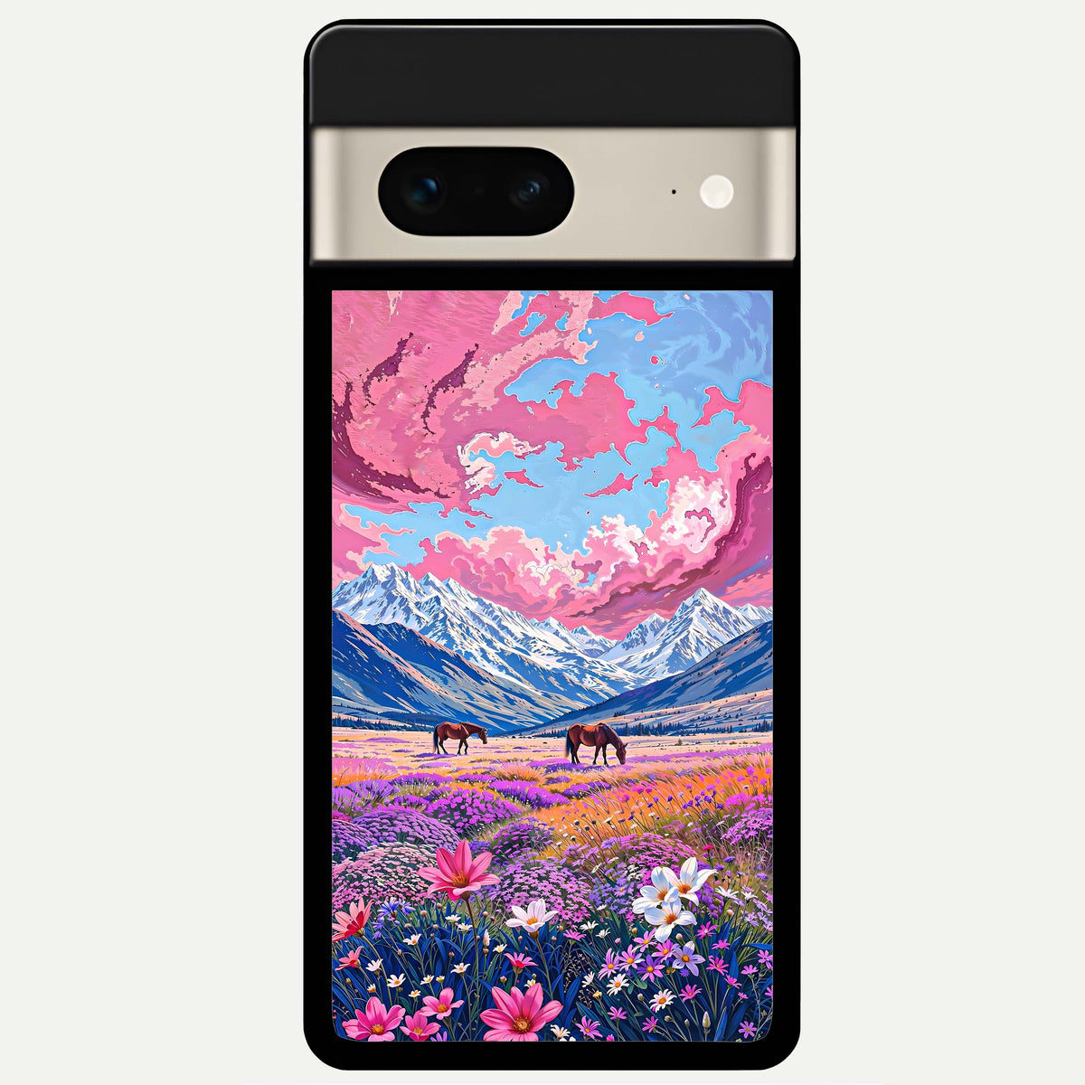  Blossom Valley Dream Glass Case For Google Pixel 7 back cover – full design glossy printed glass finish
