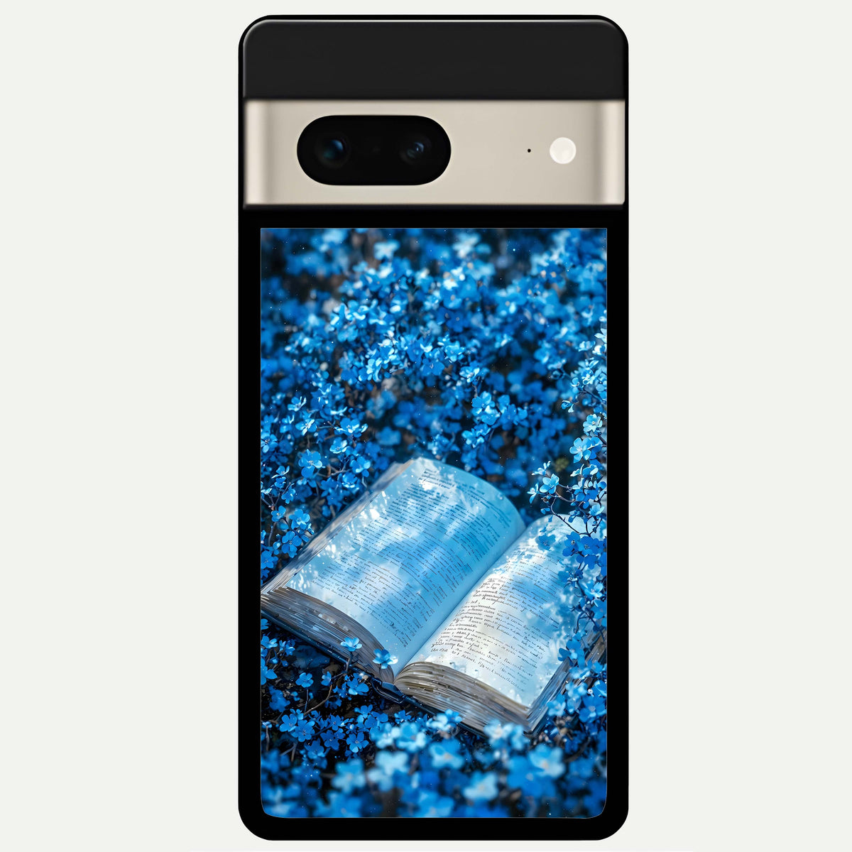  Blue Bloom Tales Glass Case For Google Pixel 7 back cover – full design glossy printed glass finish