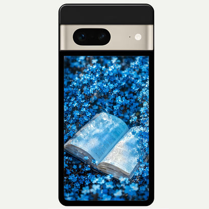  Blue Bloom Tales Glass Case For Google Pixel 7 back cover – full design glossy printed glass finish