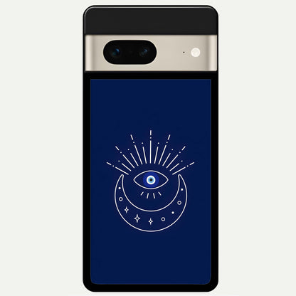 Blue Evil Eye Glass Case For Google Pixel 7 back cover – full design glossy printed glass finish