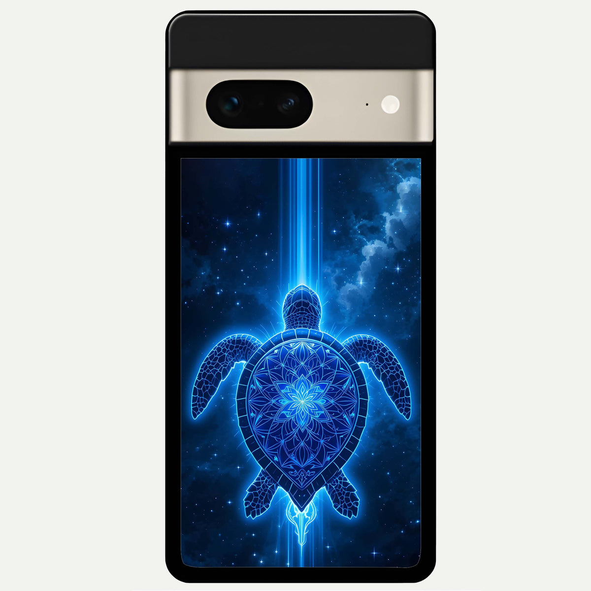  Blue Galaxy Turtle Glass Case For Google Pixel 7 back cover – full design glossy printed glass finish
