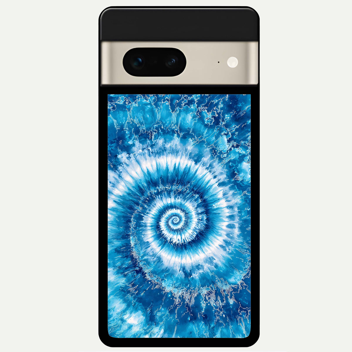  Blue Galaxy Wave Glass Case For Google Pixel 7 back cover – full design glossy printed glass finish