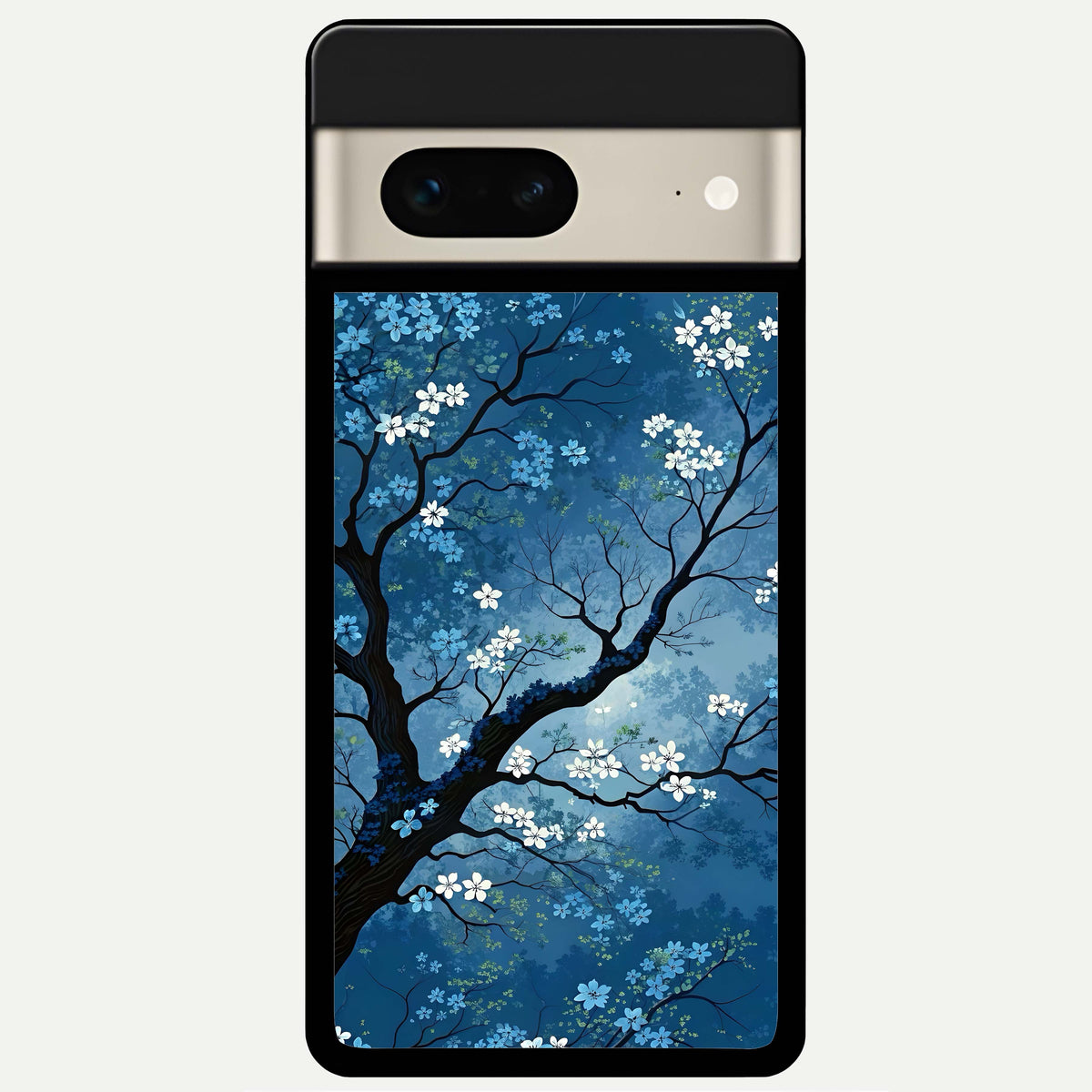  Blue Tree Serenity Glass Case For Google Pixel 7 back cover – full design glossy printed glass finish