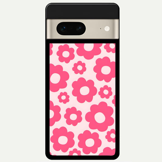  Blush Flower Pop Glass Case For Google Pixel 7 back cover – full design glossy printed glass finish