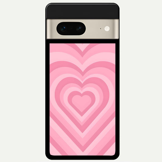  Blush Heart Waves Glass Case For Google Pixel 7 back cover – full design glossy printed glass finish