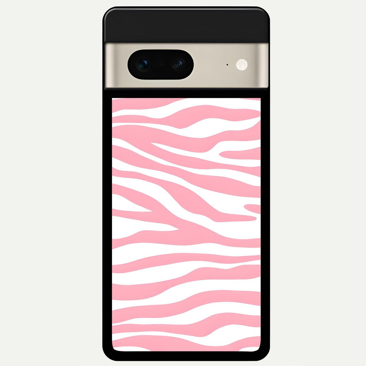  Blush Zebra Flow Glass Case For Google Pixel 7 back cover – full design glossy printed glass finish
