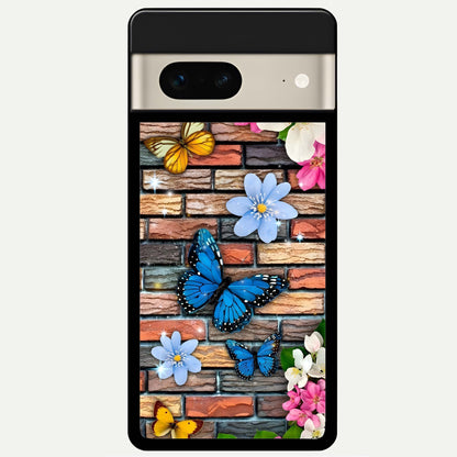  Brick Bloom Flight Glass Case For Google Pixel 7 back cover – full design glossy printed glass finish