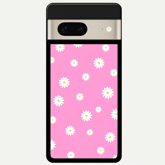  Bubblegum Daisy Pop Glass Case For Google Pixel 7 back cover – full design glossy printed glass finish