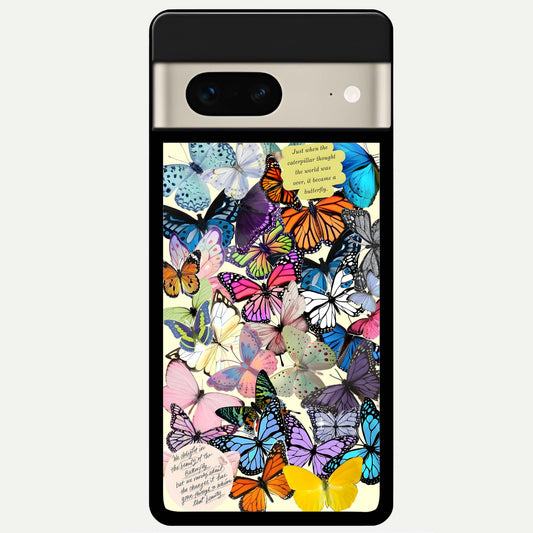  Butterflies Petal Dream Glass Case For Google Pixel 7 back cover – full design glossy printed glass finish