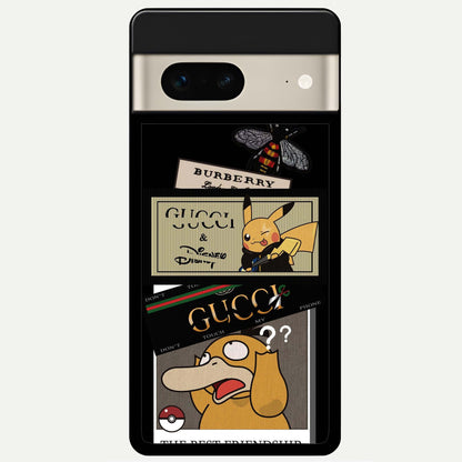  Cartoon Brand Play Mashup Glass Case For Google Pixel 7 back cover – full design glossy printed glass finish
