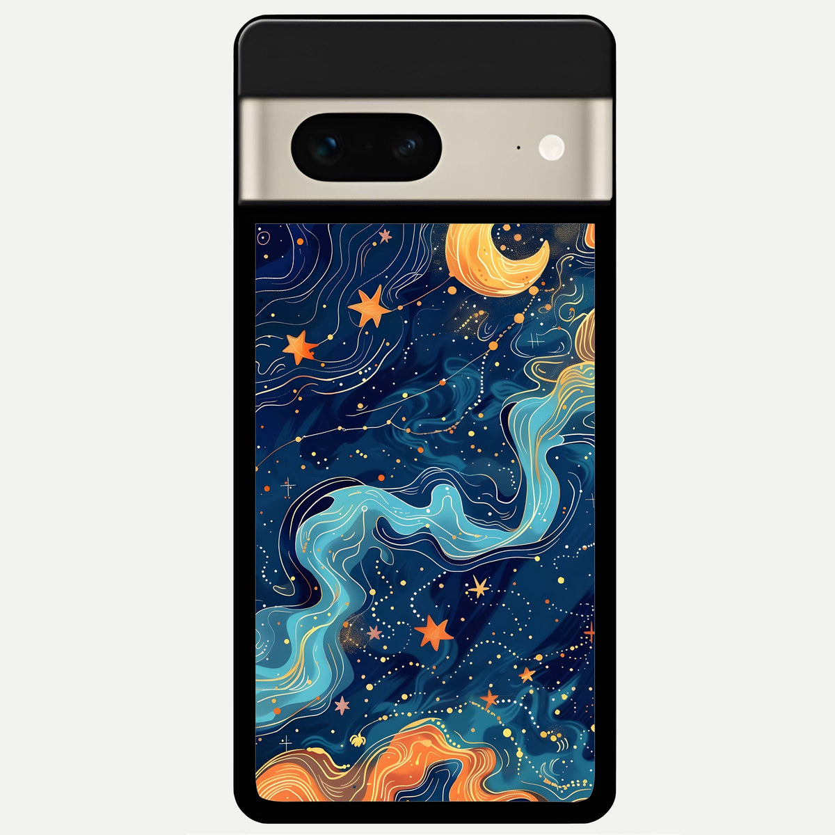 Celestial Dream Flow Glass Case For Google Pixel 7 back cover – full design glossy printed glass finish