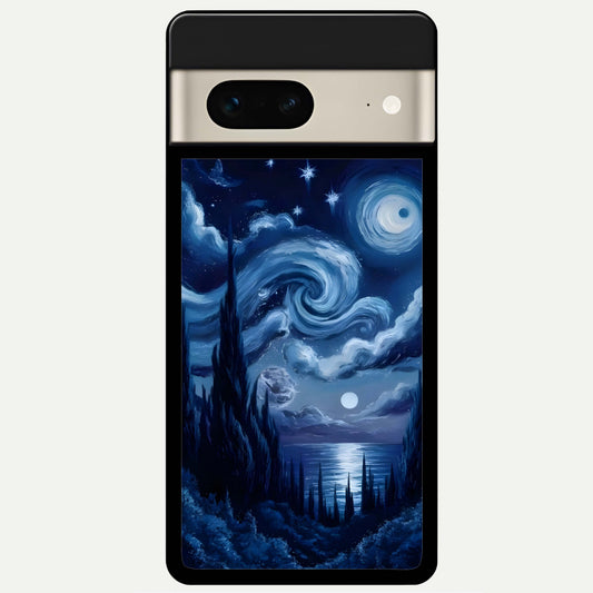  Celestial Dream Van Gogh Glass Case For Google Pixel 7 back cover – full design glossy printed glass finish